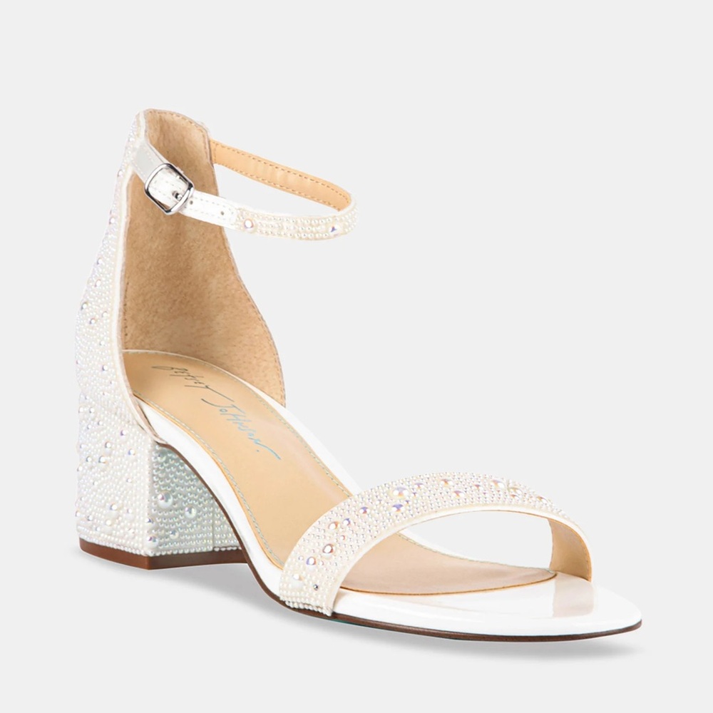 Betsey Johnson White Pearl Embellished Heels